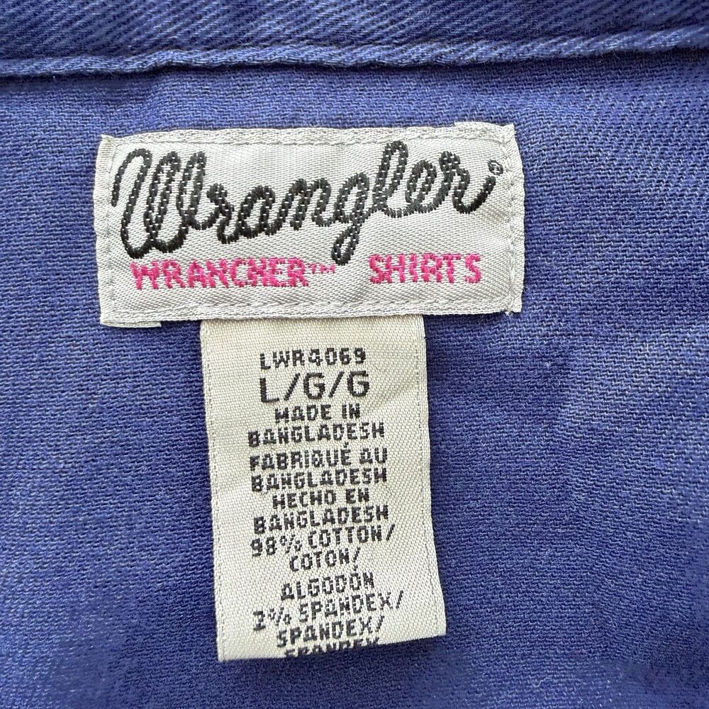 VTG 90s Wrangler Women’s Western Denim Pearl Snap Long Sleeve Shirt Size Large - Picture 4 of 7